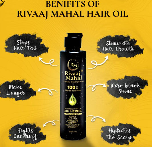 Rivaaj Mahal Hair Oil | 20+ Natural Herbs | 💯 (Guaranteed Results)